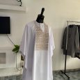 An exquisite white agbada set