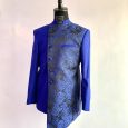 A Blue kaftan suit ensemble