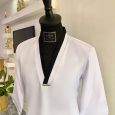 White Vneck Kaftan Set